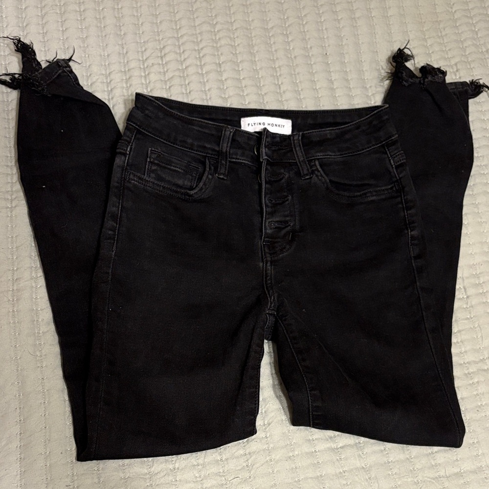 Flying Monkey Distressed Black Skinny Jeans
